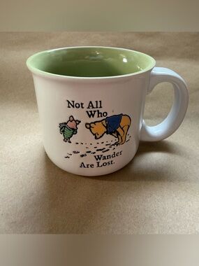 Disney x Life Is Good Winnie the Pooh & Piglet "Not All Who Wander" Coffee Mug.